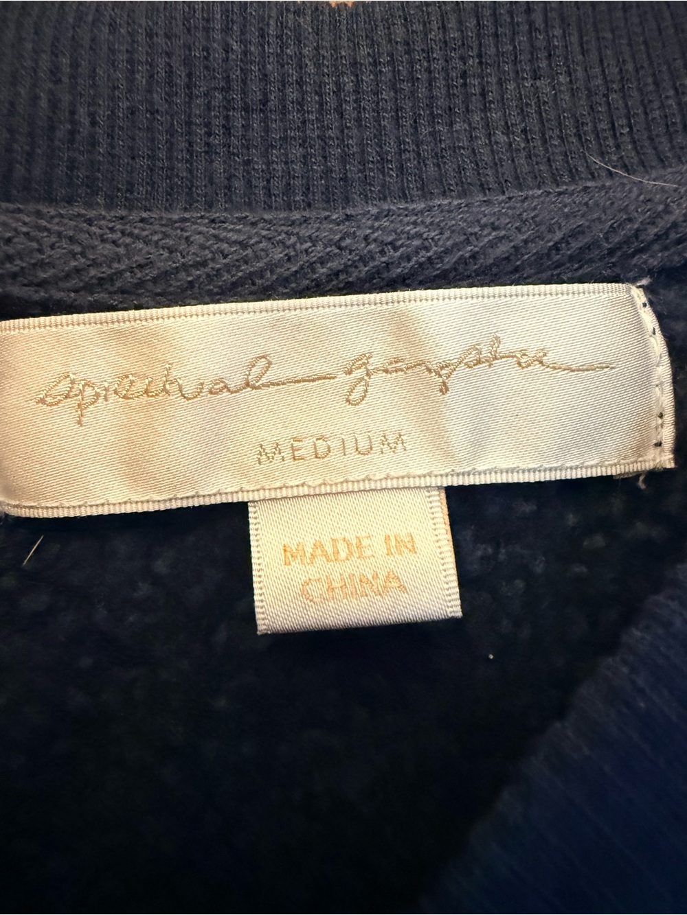 Spiritual Gangster Navy Crewneck Sweatshirt with Celestial Embroidery - Picture 2 of 4